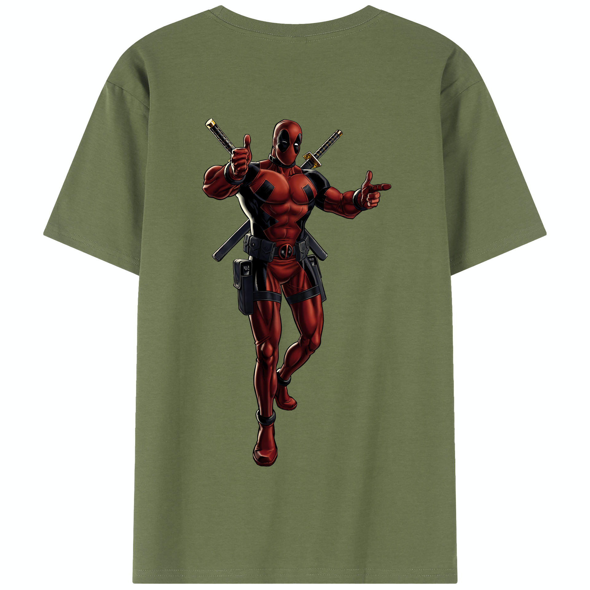 （画像用） Deadpool デッドプール 綿100％半袖Tシャツ（背面プリント）